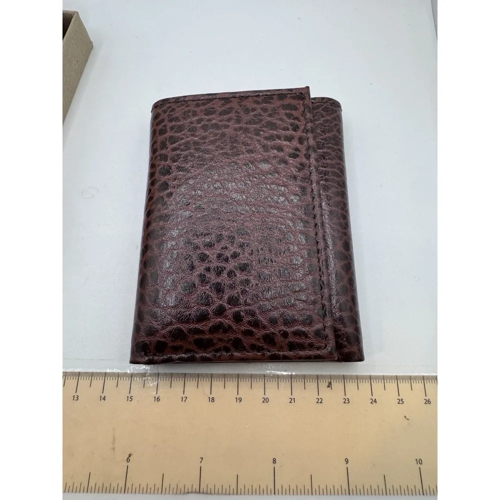 Ranger Belt Company Mens Brown Pebble Grain Leather‎ Trifold Wallet IWR-7T NEW